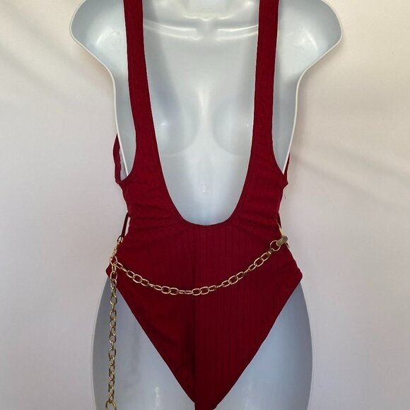 Cranberry One Piece Bathing Suit - Picture 4 of 12